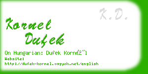 kornel dufek business card